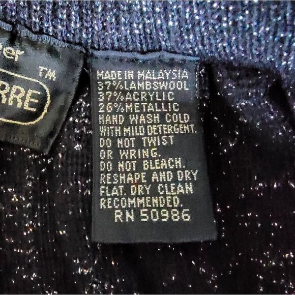 Jeanne Pierre Lambs Wool Knit Pleated Metallic Midi Skirt in Black & Silver - Picture 12 of 13